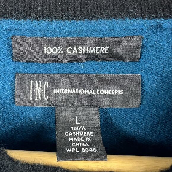 INC International Concepts Women's Teal 100% Cashmere Long Sleeve Sweater Size L - Picture 6 of 10